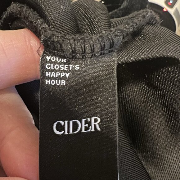 Cider Women’s Black Velvet Dress Size L Stretch Witchy Fairy Grunge Whimsigoth - Picture 3 of 8